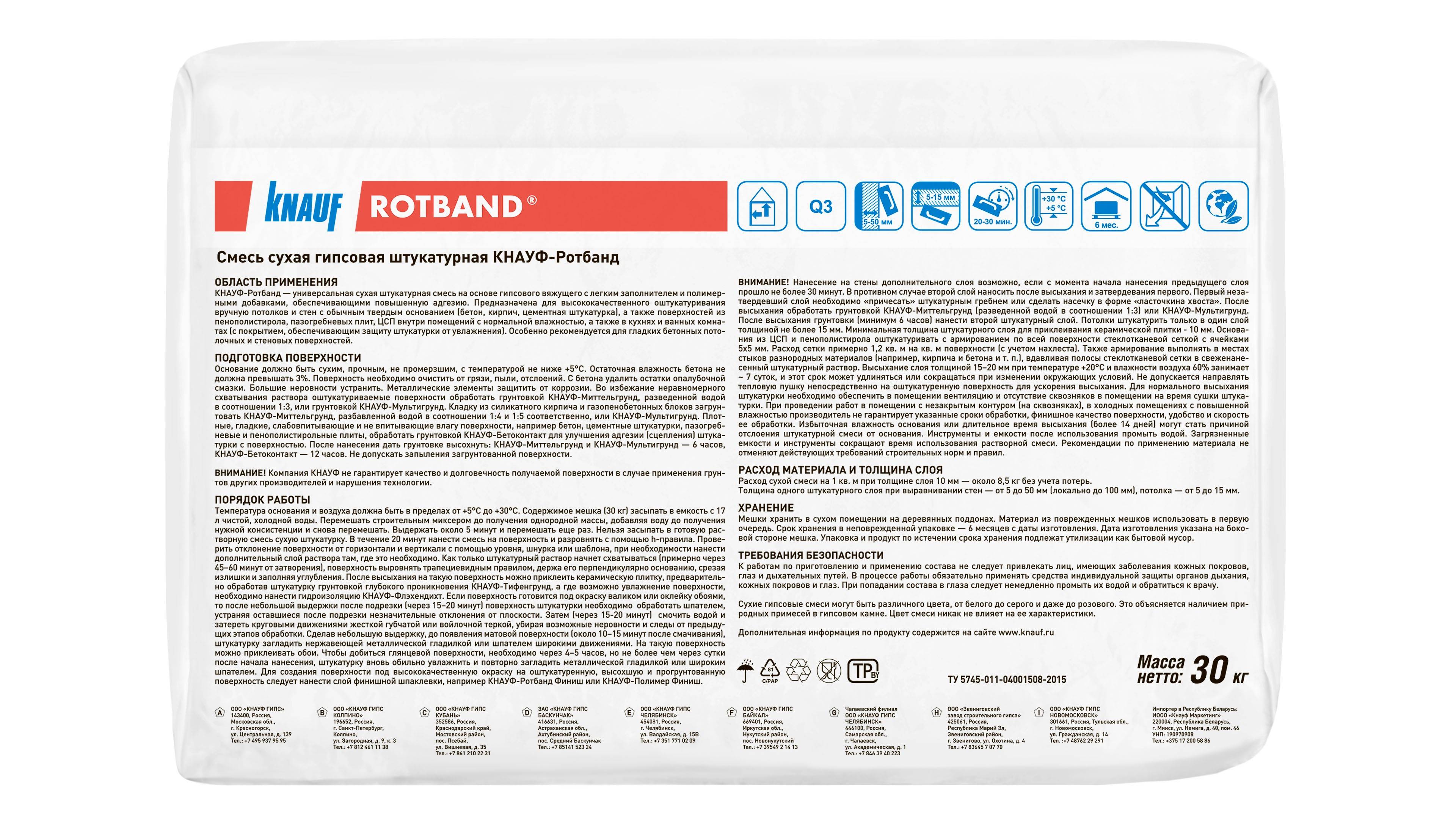 Гипсовая штукатурка ротбанд (rotband) - характеристики, особенности применения и выбора
