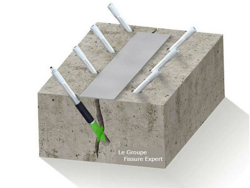 Инъектирование трещин в бетонной поверхности