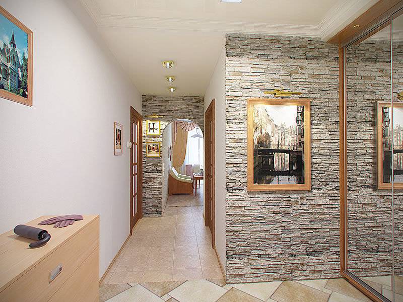 Декоративный камень в интерьере прихожей — 53 фото-идеи отделки стен искусственным и натуральным камнем