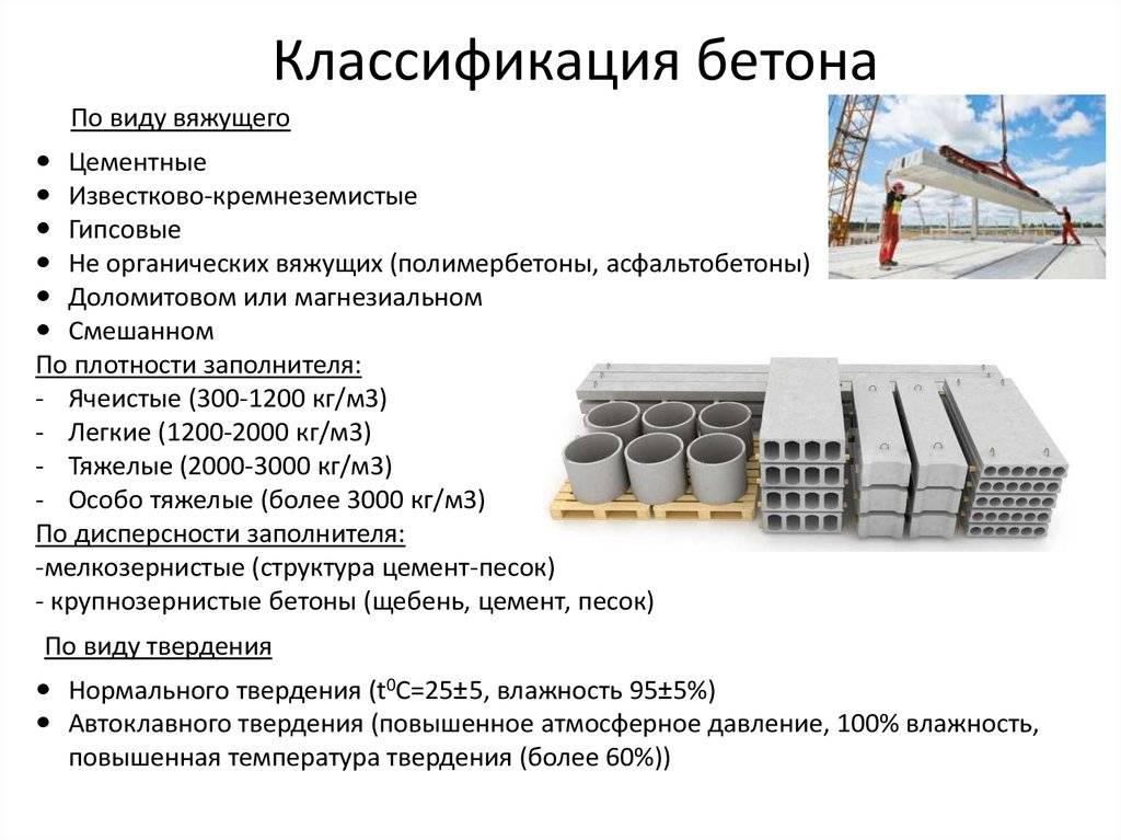 Классификация бетона по прочности, морозостойкости, водопроницаемости, маркам