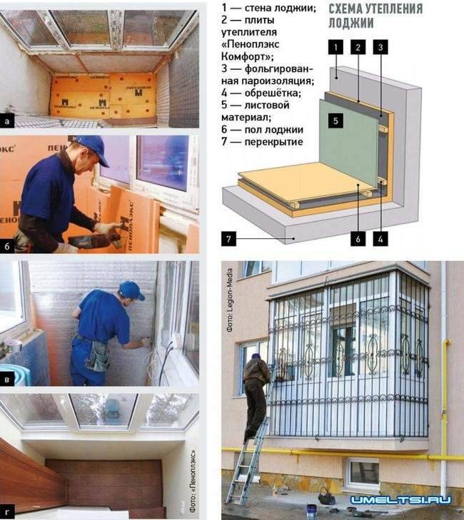 Технология утепления балкона, от монтажа ограждений до утеплителя