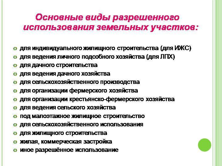 Классификатор разрешенного использования земельных участков. вид разрешенного использования земельного участка :: businessman.ru