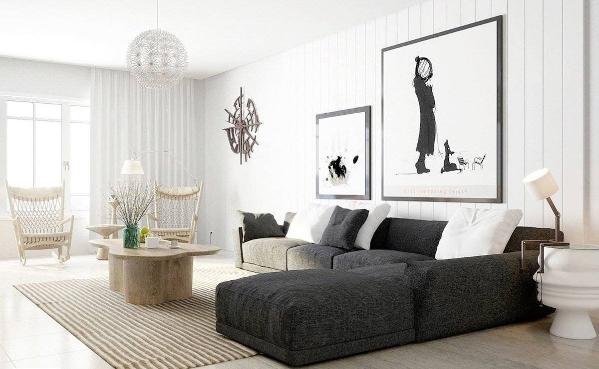 Классический дизайн интерьера: черно-белая спальня (15 фото)