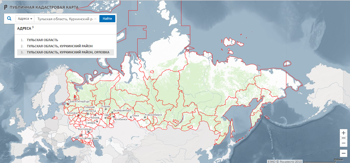 Публичная кадастровая карта республики тыва