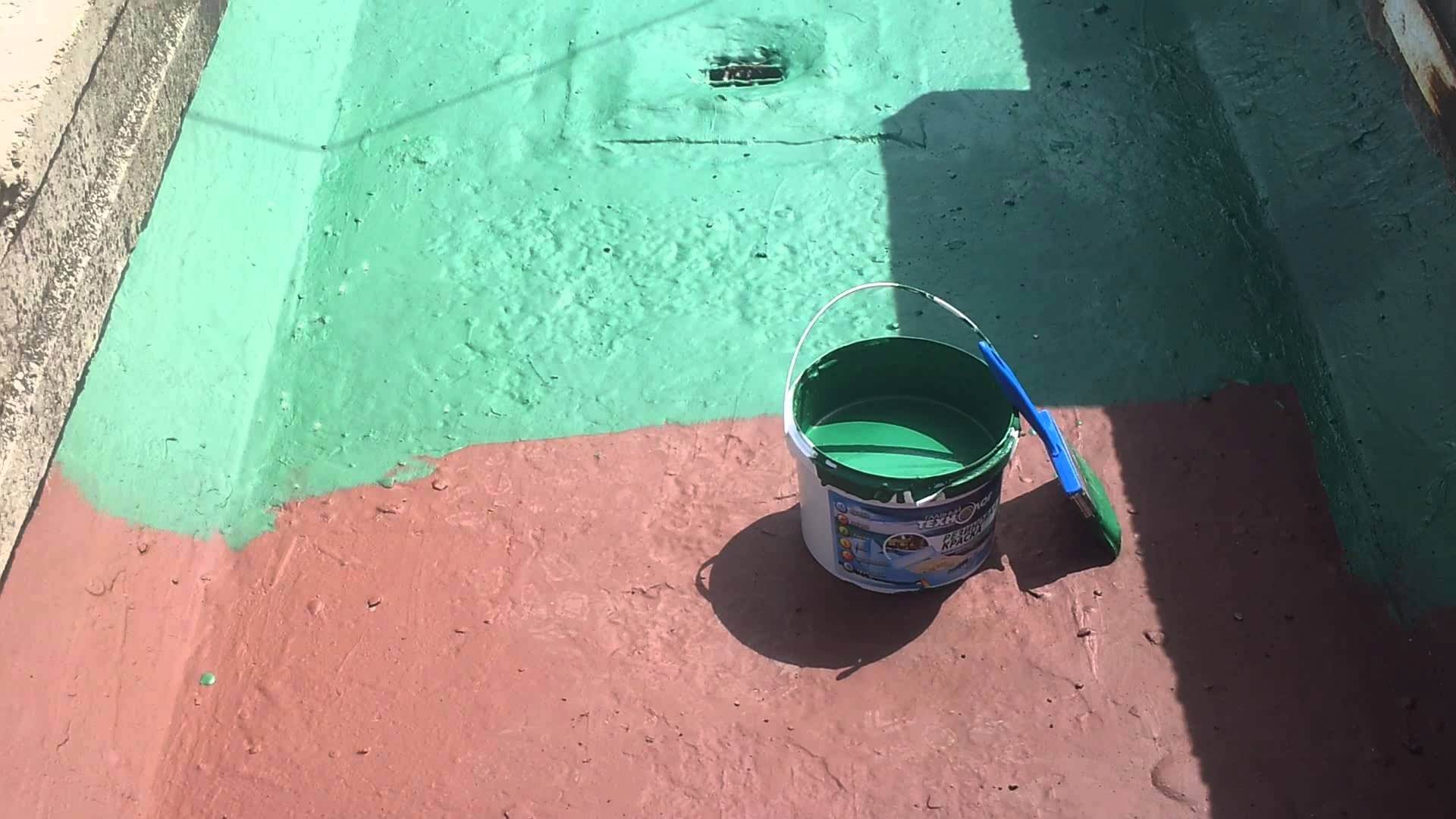 Использование прорезиненной краски для работ по бетону