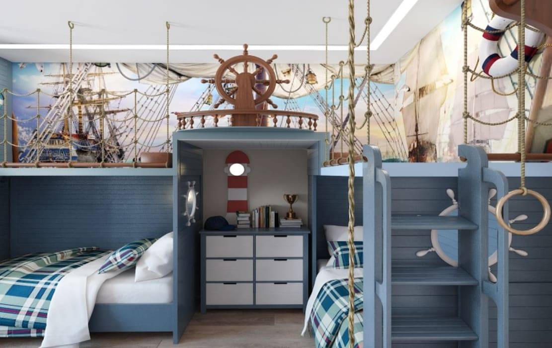 Фото - морской стиль в интерьере комнат: ванная, детская, спальня