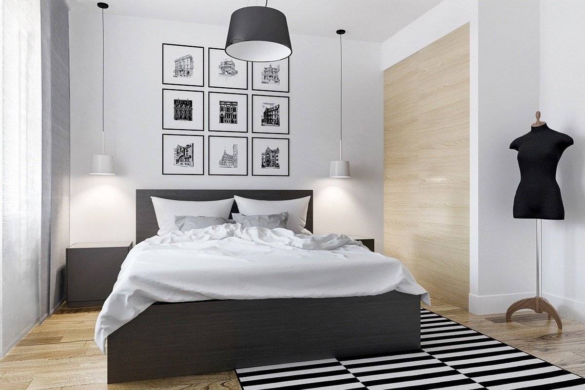 Спальня в черно-белых тонах: с ярким акцентами, особенности оформления, дизайн интерьера, реальные фото готовых вариантов