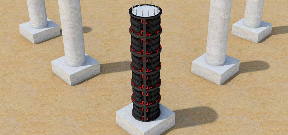 Возведение опалубки для колонн